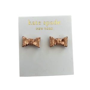 BNWT Kate Spade All Wrapped Up rose gold bow stud earrings